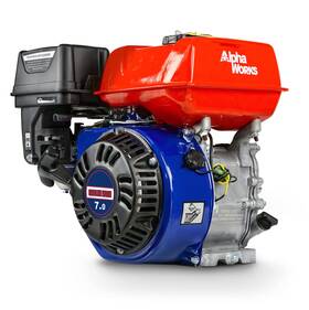 Alphaworks 943940791116 Gas Engine 7hp Motor Horizontal 4 Stroke Ohv Recoil Start 3600rpm 8.85ft-lbs/