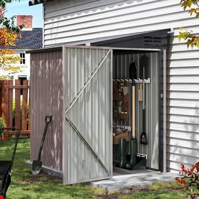 Is306br-old Aoxun 4x6 Ft Lean To Shed Garden Metal Storage 6&apos X 4&apos Brown