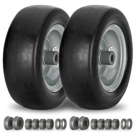 Aremae 602309667177 2 Pcs 11x4.00-5 Flat Free Lawn Mower Tire On Wheel 3/4 Or 5/8 Bushing 3.4-4