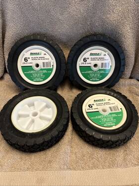 490-320-0002 Arnold 037049941612 New 6 Inch X 1.50 Plastic Lawn Mower Wheel Lot Of 4