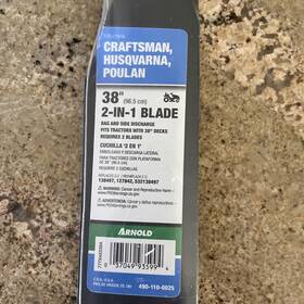 490-110-0025 Arnold New 38 Inch Craftsman/husqvarna/poulan Tractor Blade One