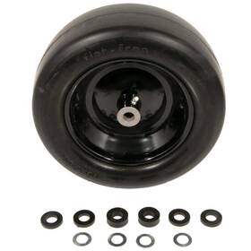 490-325-0062 Arnold Universal 13 Inch X 5 Smooth Tread Black Rim Flat Free Wheel Assembly For