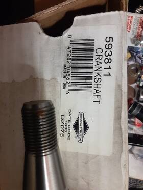 593811 Briggs & Stratton And Crankshaft Part#
