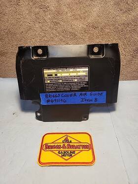 691196 Briggs & Stratton Opposed Twin Air Guide Cover Oem Used Item B