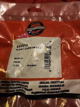 693512 Briggs & Stratton And Carburetor Float Oem New