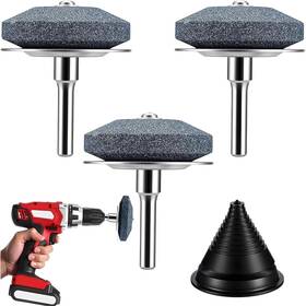 Calsoling 709445358836 New 3 Pieces Lawnmower Blade Sharpener With Steel Backing Universal Multi-s