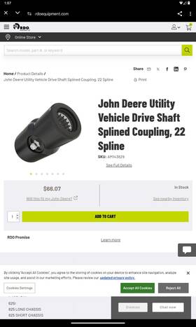 Am143829 Caltric Shaft Splined Coupling Fits John Deere Drive 650