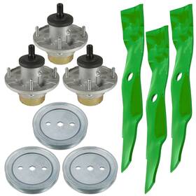 M172661 Caltric 48 Inch Deck Spindle And Pulley For John Deere X710 X730 X734 X738 X739 X750 X754 X758