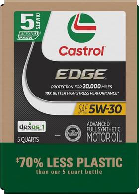 15e6cb Castrol Edge 5w-30 Advanced Full Synthetic Motor Oil 5 Quarts Eco Pack