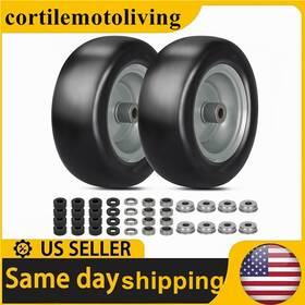 417488 Cortile 2pcs 11x4-5 Flat Free Wheel Tire Solid Smooth For Lawn Mower And Zero Turn Mowers