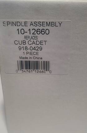 918-0429 Cub Cadet 10-12660 New In Box 1 Spindles Assembly -