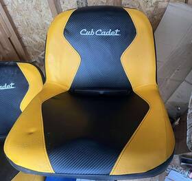 P757-06027 Cub Cadet Lawn Mower Seat Oem Yellow Black 3 Hole With Drain New