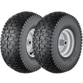 Lmt-2024 Cubesprings 15x6.00-6 Lawn Mower Tires Tubeless 4 Ply 2-pack 3 Inch Offset Hub