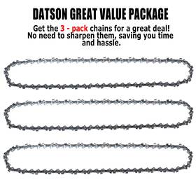 91vs052g Datson 3pcs 14 Inch Chainsaw Chain For 3/8 Lp .050 52 Dl Full-chisel 52dl