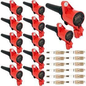 Dqg1104m-r-p-zt Dmcoil Set Of 12 Red Ignition Coil Pack And Spark Plugs For Aston Martin 785723