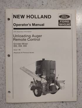 43661402 Ford / New Holland Operators Owners Manual - Unloading Auger Grinder -mixer