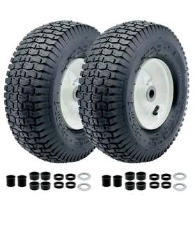 Gicool 629835084261 White 13x5.00-6 13x5x6 Zero Turn Lawn Mower Turf Tire Wheel Wheels Set Rims 2pcs