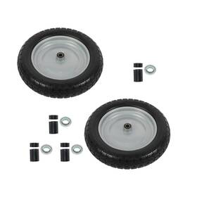 Gt7677306 Globalmart-top 2pack 14.5x4.00-8 Flat Free Tire And Wheel For Wheelbarrow Solid Silver Hub