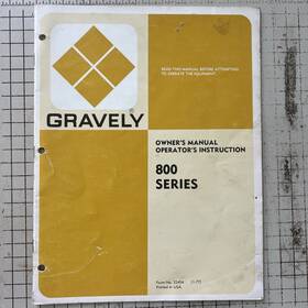 22454 Gravely Owner S Manual Operator Instruction 800 Series Nice Used Form