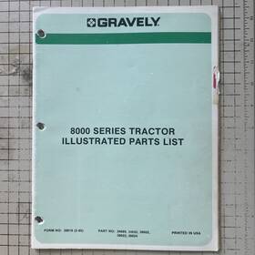 38618 Gravely 8000 Series Tractor Illustrated Parts List Form 2-85 Used
