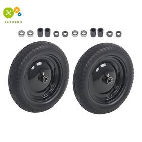 Gurdtopo Opp2235646 14.5x4-8 Inch Flat Free Wheelbarrow Tire And Wheel - For Hand Truck 2pcs Solid