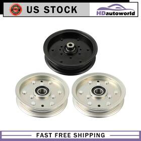 Hdat183po157d697 Hdautoworld 3pc Deck Belt Pulley Kit For Cub Cadet Mtd Troy Bilt 756-04511b 756-05042