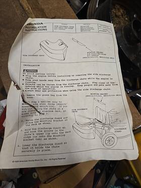 Hr214 Honda 06814 000ah Nos New Hr215 Lawnmower Rear Discharge Side Chute Vb5