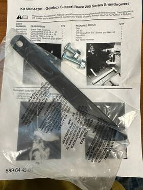 589644201 Husqvarna Kit # Gearbox Support Brace