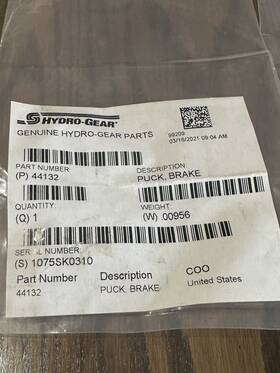 44132 Hydro Gear New Genuine Oem Part # Brake Puck Pack Of Two