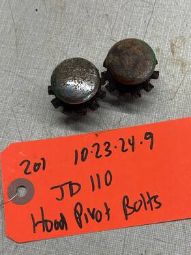 M40136 John Deere 1965 110 Round Fender Tractor Hood Pivot Bolts
