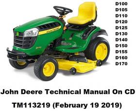 Tm113219 John Deere D100 D105 D110 D120 D125 D130 Technical Manual On Cd