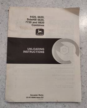 Ui-h116940 John Deere Unloading Instructions - Side Hill / Combines Model 4420 6620 7720