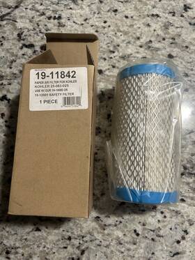 25-083-02s Kohler 19-11842 Rotary Paper Air Filter For Nos