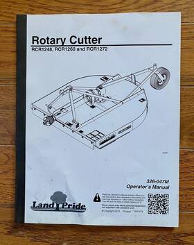 326-047m Land Pride Operators Owners Manual Rotary Cutter Rcr1260 Rcr1248 Rcr1272
