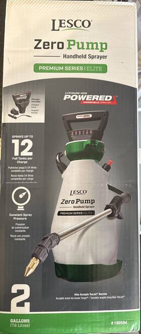 190594 Lesco 2-gallon Battery Operated Plastic Pump Sprayer Charger Included