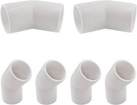 Marrteum 779303537499 1 Inch 45 Degree Pvc Elbow Fitting Pipe Corner Connector For White