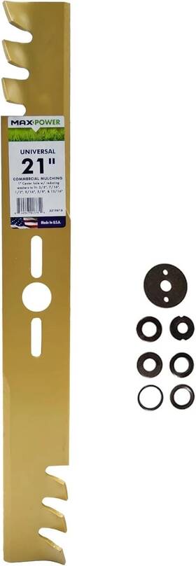 Maxpower 844547013754 21 Inch Universal Gold Commercial Mulching Blade For Most Gas Mowers