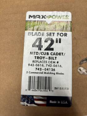 Maxpower 844547015949 2 Blade Commercial Mulching Set For 42 Inch Cut Mtd Cub Cadet T