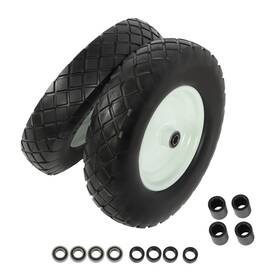 1602764 Menbager For Trolley Smooth Flat White Rims Metal 16x4.80/4.00-8 Inch Solid Lawn Mower Tires