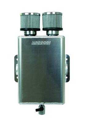 85393 Moroso Vacum Pump Breather Tank Dual Breathers Female Inlets 1 Per Side