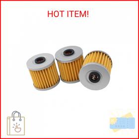 Motoku 16099-611234 Pack Of 3 Oil Filter For Kawasaki Bayou 220 250 300 Klt200 Klt250 Lakota