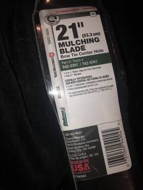 490-100-m084 Mtd 490-100-m089 Genuine 21 Inch Mulching Blade Yard Machine Mowers Part #942-0741-new