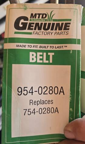 754-0280a Mtd Bt528 954-0280a 954-0280 754-0280 754-280 Drive Belt For 53 Inch X 5/8