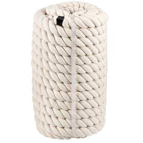 Mukchap 758226913504 1.25 Inch X 49 Feet Soft Cotton Rope 3 Strand Thick Twisted White
