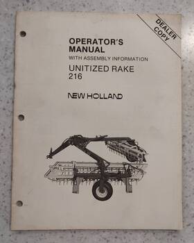 43021610 New Holland Operators / Owners Manual - Unitized Rake 216