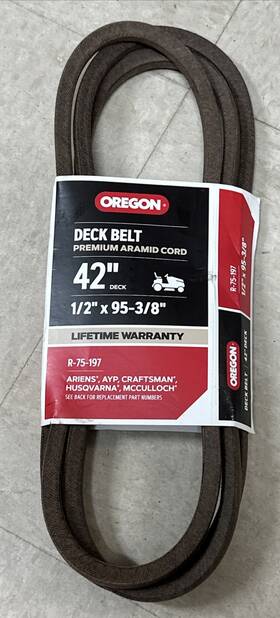 Oregon 036577647041 1/2 Inch X 95-3/8 Belt For 42 Deck Riding Mowers Fits Mtd Cub Ca