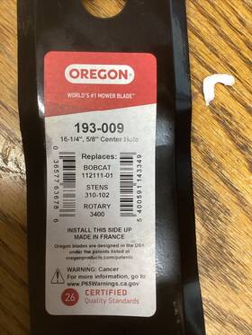 793-009 Oregon 193-009 Blade Bobcat 16-1/4 Inch Superseded By