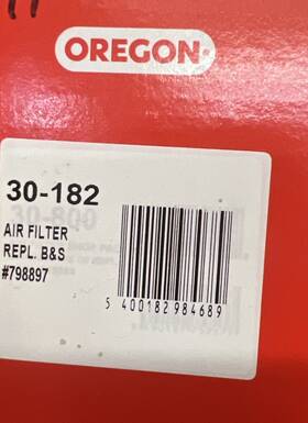 30-182 Oregon Genuine Oem Part # Air Filter