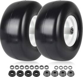 Tire-2pkw Pandeels 13x6.5-6 2-pack 13x6.50-6 Flat Free Tire And Wheel Universal Solid Rubber Zero Turn