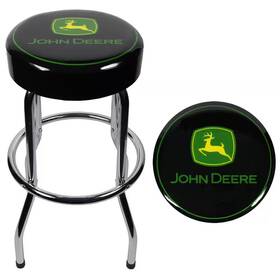 Plasticolor 445038415489 John Deere Garage Stool Shop Chair Padded Chrome Bar Seat Durable